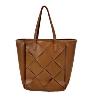 Urban Originals Australia Brown Tote Bag Lattice Cross Design Vegan Leather